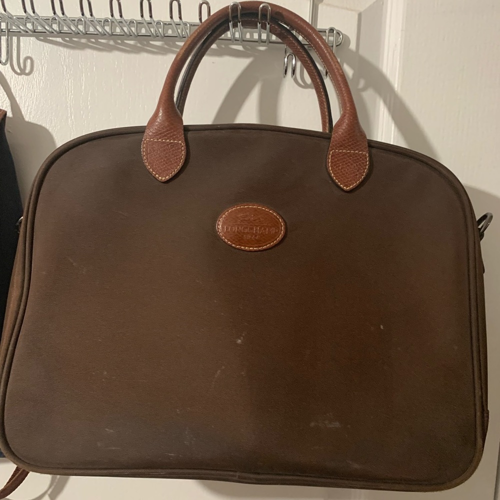 Longchamp bag - for work/school. It’s a bit dusty but can be cleaned easily
